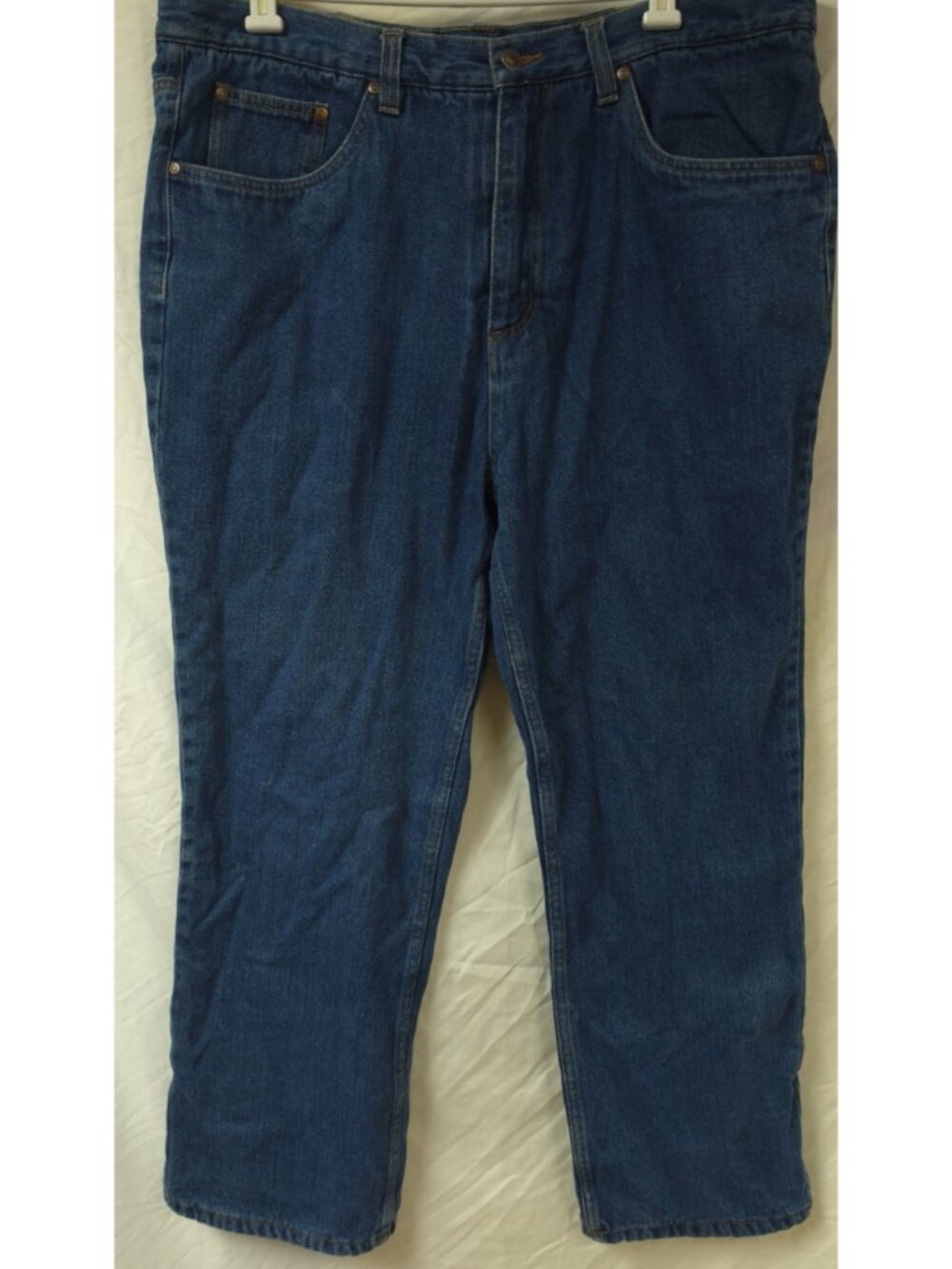 VTG Guide Gear Mens 40X29 Flannel Lined Straight Leg Heavy Blue Denim Jeans